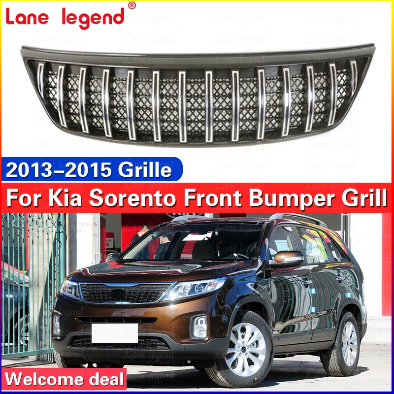 Front grille decorative cover For KIA Sorento 2013-2015 Front grille modified racing grille decoration car accessories