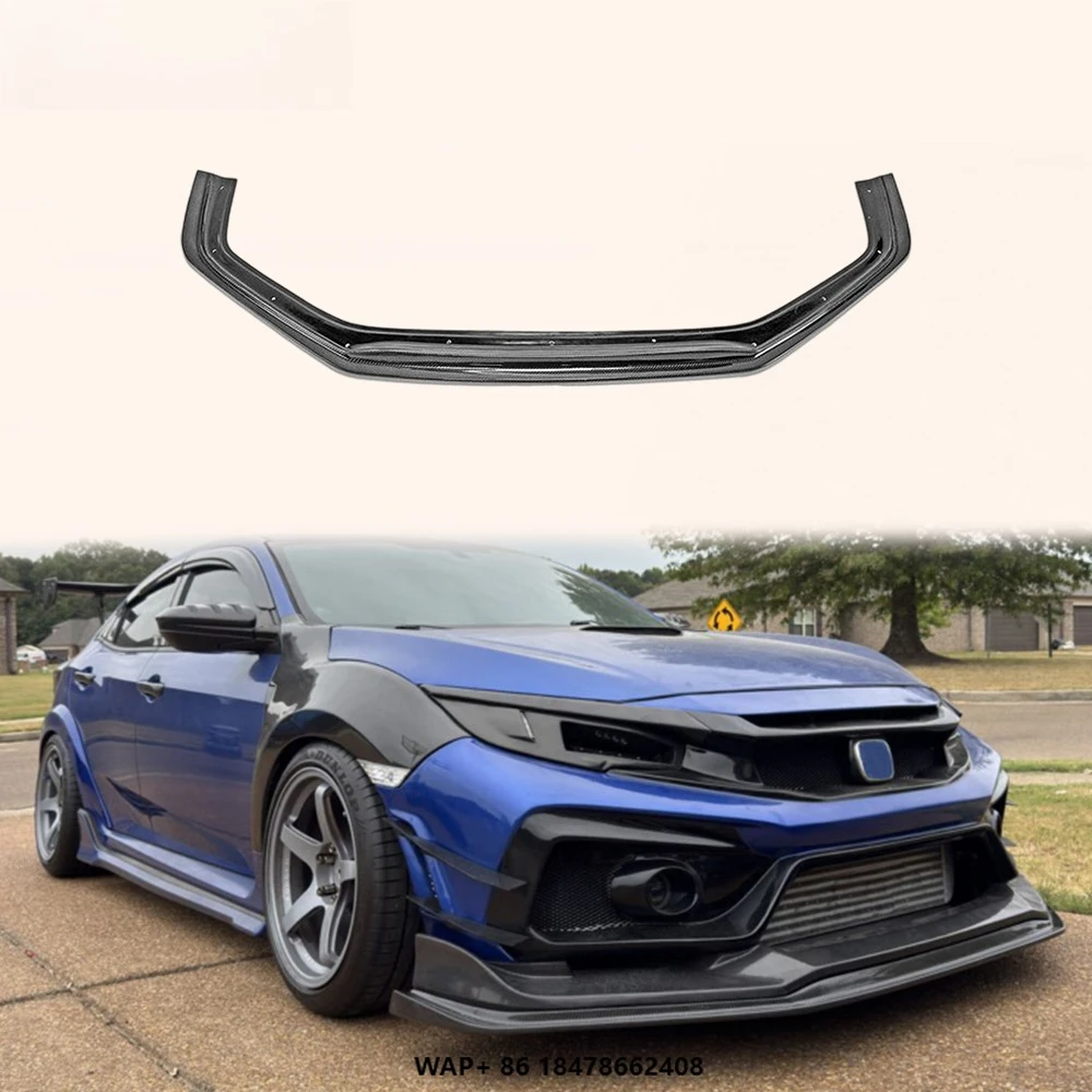 

For Honda 17-21 Civic Type R FK8 VRS-W Type Carbon Fiber Extension Front Lip