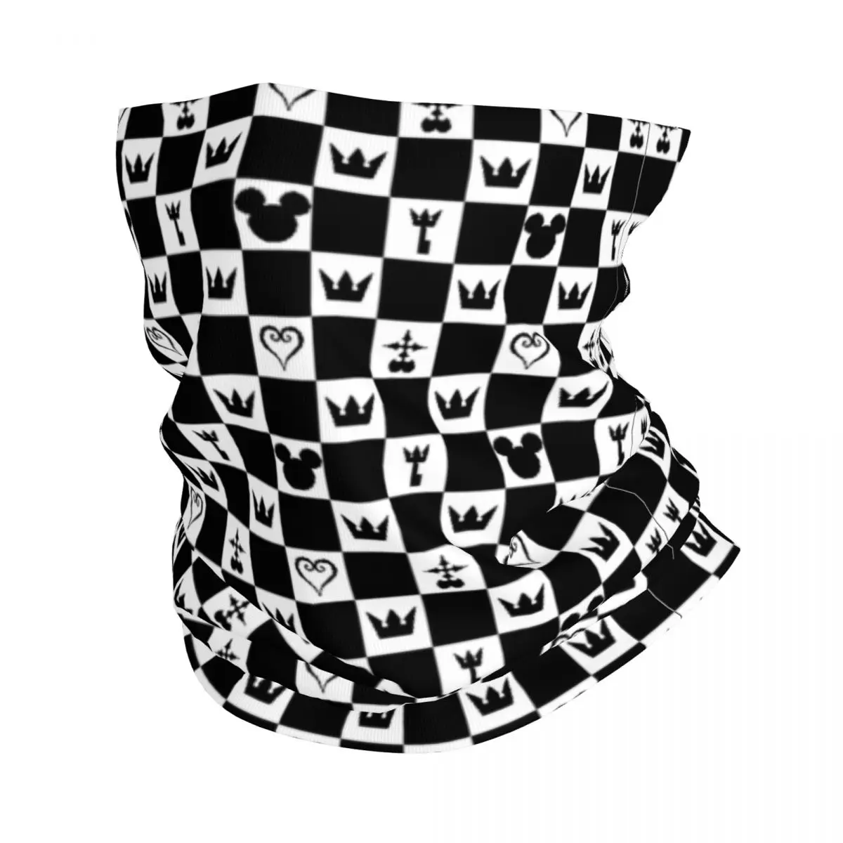 Custom Kingdom Hearts Pattern Bandana Winter Neck Warmer Men Windproof Wrap Face Scarf for Hiking Anime Game Gaiter Headband