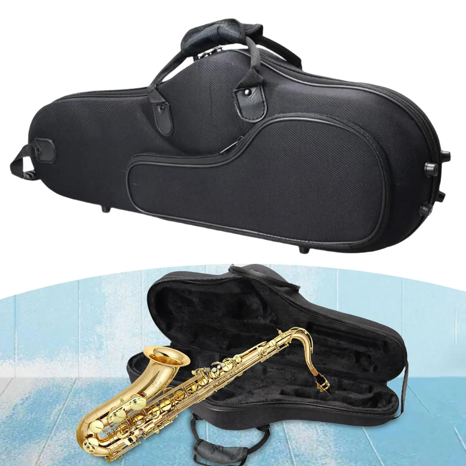 Alto Saxophone Case Oxford Cloth Luggage Hard Bag Backpack Portable Saxophone Accessories with Pocket Sax Gig Bag Beginner Case