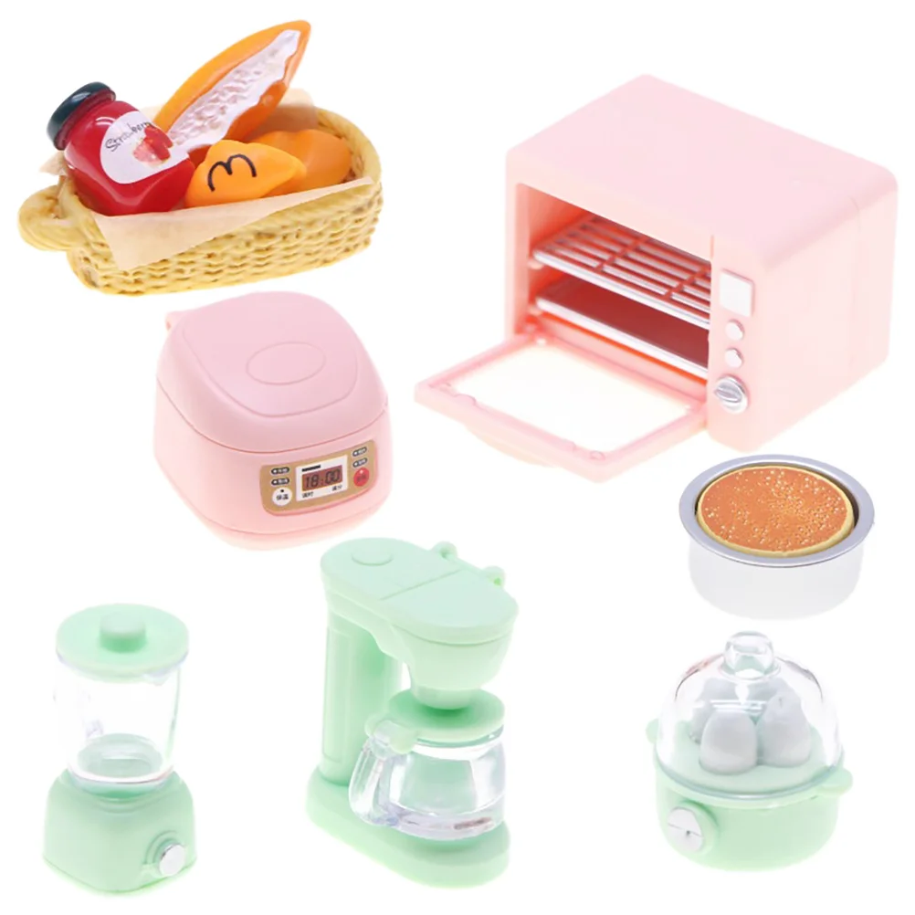 7 pezzi set di elettrodomestici da cucina in miniatura cucina di simulazione per bambini strumenti di cottura realistici per case delle bambole finta di giocare a Decor