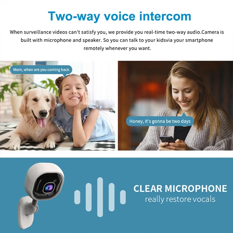 Caméra de surveillance intérieure/extérieure IP WiFi HD 2023 p, dispositif de sécurité sans fil, babyphone vidéo, pour maison connectée, nouveauté 1080