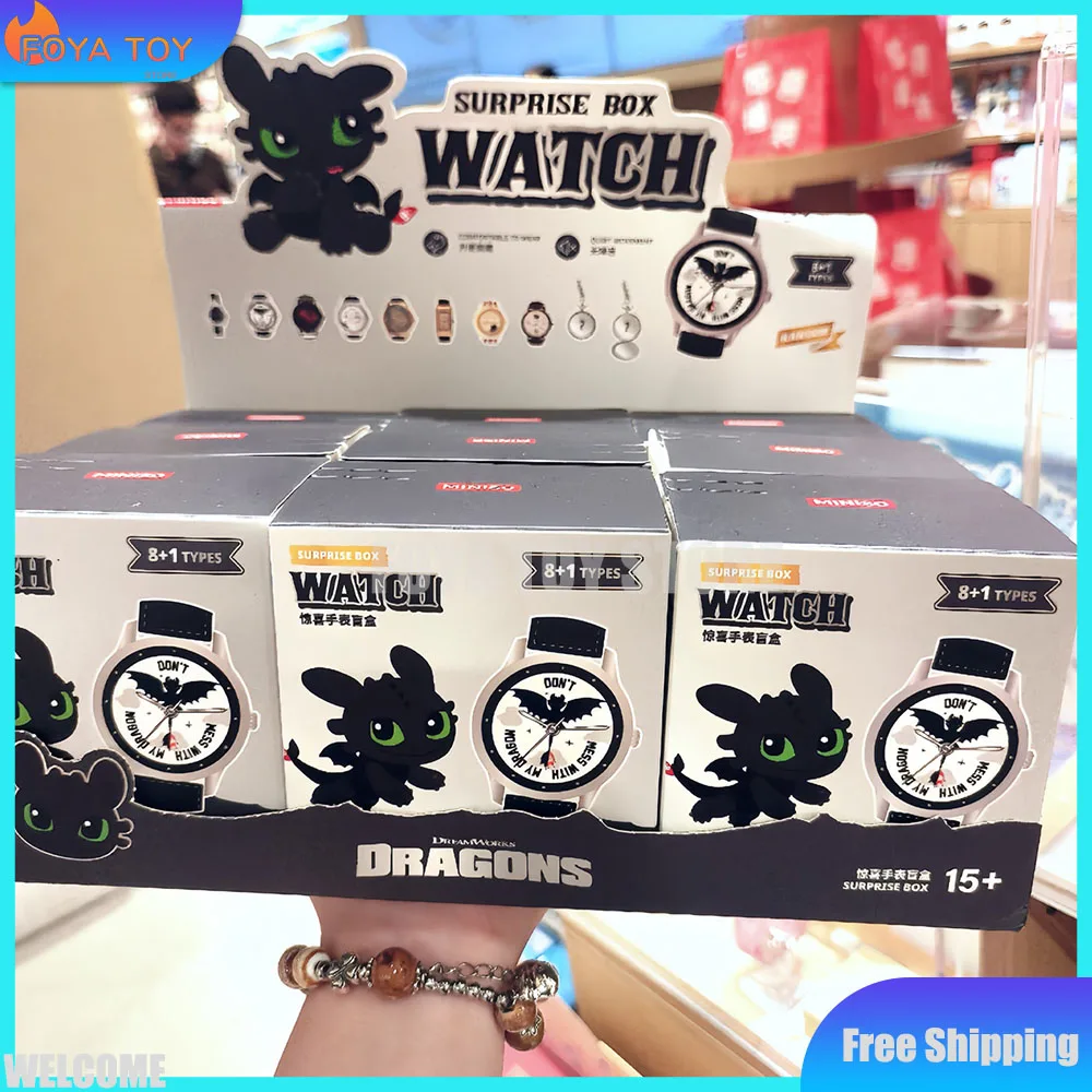 Neue Original MINISO Blind Box Drachenzähmen leicht gemacht Serie Niedliche Armbanduhr Mystery Box Kawaii Uhr Trendiges Spielzeug Geburtstagsgeschenk
