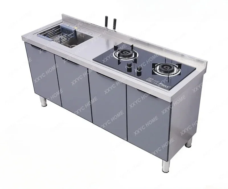 

MM Kitchen stainless steel cabinet 304 countertop sink sink vegetable basin integrated storage stove cabinet