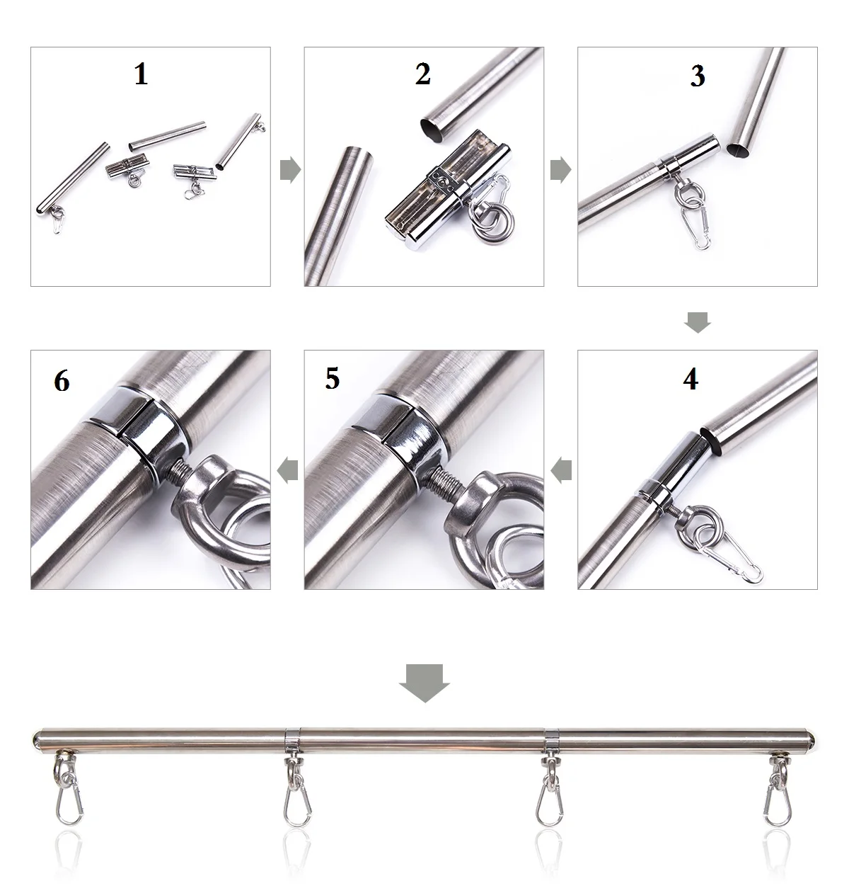 BDSM Bondage Set Stainless Steel Adjustable Spreader Bar Sex Slave Handcuffs Ankle Cuffs Fetish Restraints Sex Toys for Couples