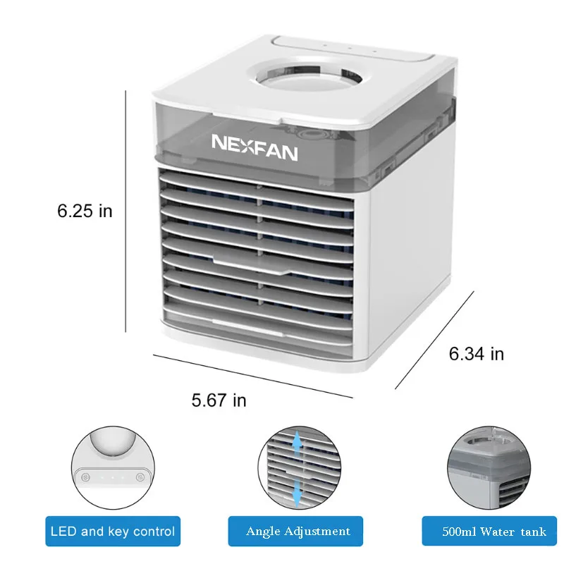 Cooling Fan Desktop Water Cold  Spray Household  Mini Air Conditioner Office Travel 500ML Tank