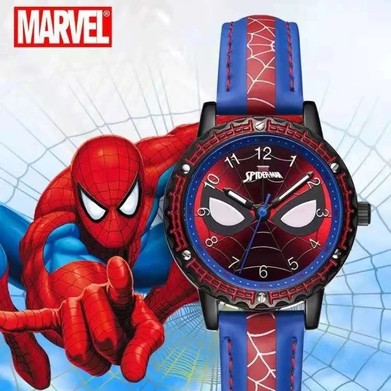 Anime Hero Waterproof Watch Cartoon Spider-Man Luminous Digital Watch Travel Compass Quartz Watch Christmas Kids Gift