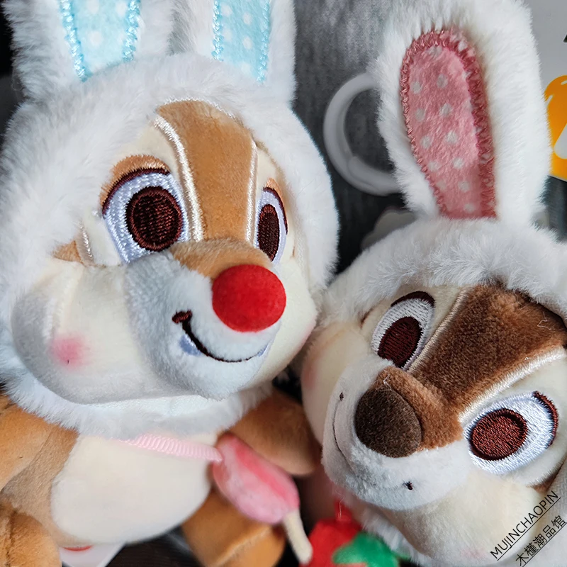Genuine Disney Cute Chip & Dale Plush Toys Doll Keychain Creative Christmas Halloween Gifts 10cm