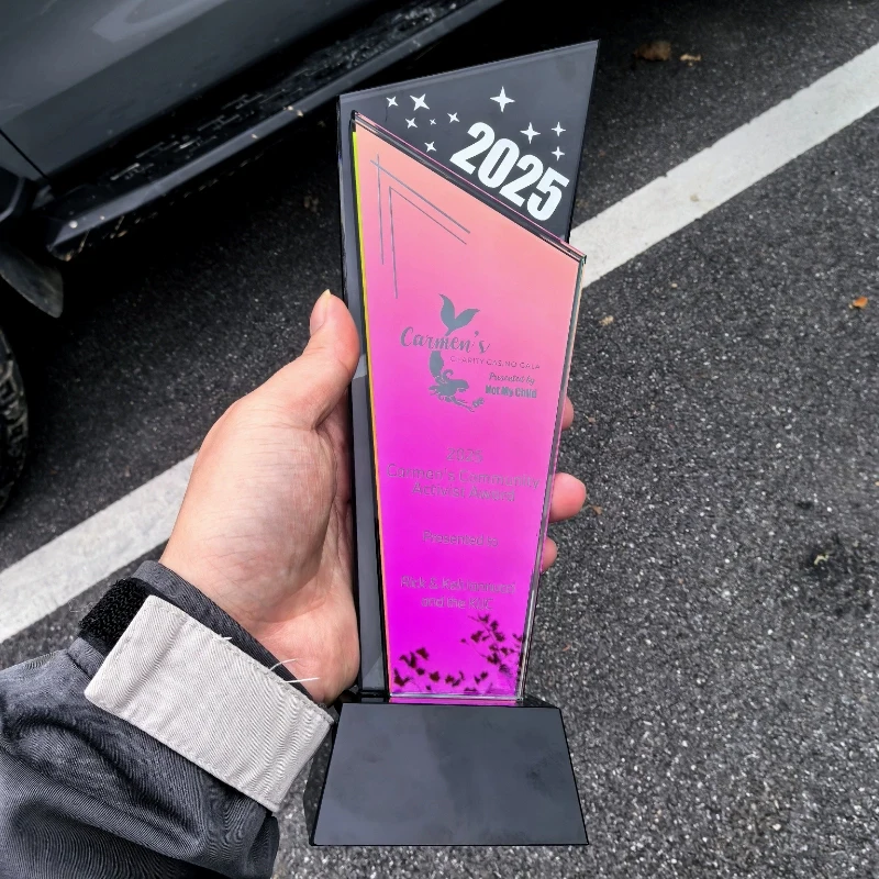 Customized Crystal Trophy Mirror Gold, Purple, Blue, Silver, Orange Colour Enterprise Employee Annual Meeting Award Souvenir 1Pc