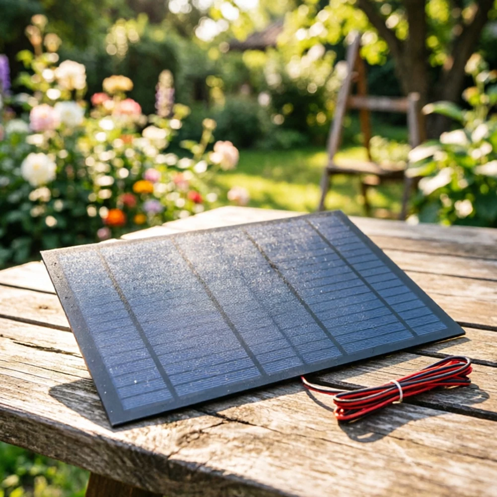 18V 10W DIY Solar Panel With 200cm Extension Cable, Portable Solar Power Charger For Outdoor Charging Of Small‑Sized