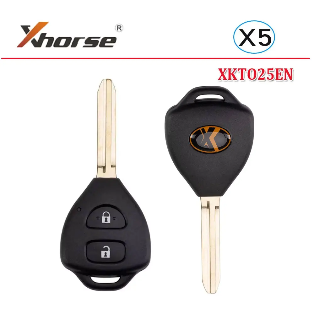 

5 шт. Xhorse XKTO25EN проводной пульт-ключ в стиле Toyota, плоский, 2 кнопки, 2-е поколение XKTO05EN, автомобильный дистанционный ключ для VVDI Key Tool