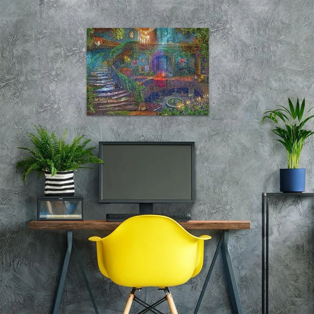 1000/500/300/120 조각 성인을위한 잊혀진 성 직소 퍼즐 게임 가족 재미 풍경 퍼즐 교육 장난감 선물