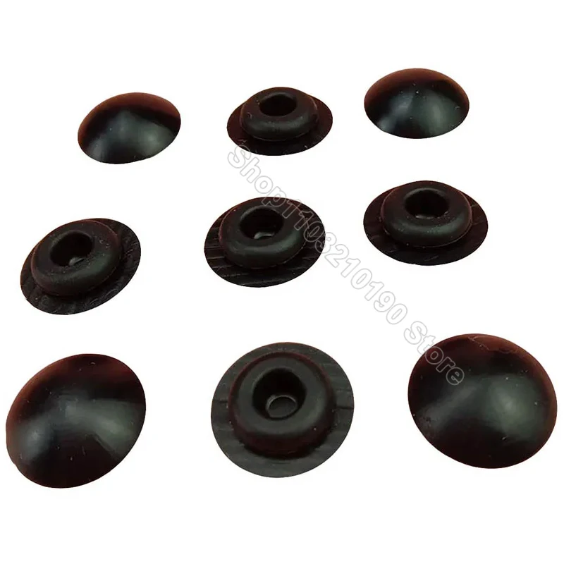 9.5mm Snap-on Hole Plugs Silicone Rubber Seal Stoppers Blanking End Caps Curved Covers High Temperature Resistant White & Black