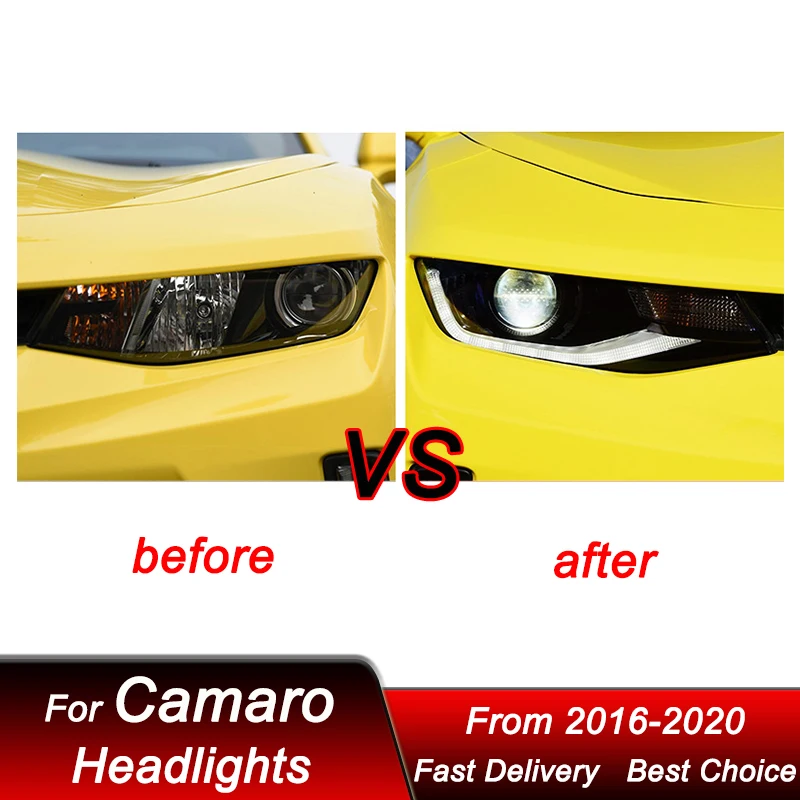 Pop Car Styling Headlights For Chevrolet Camaro 2016-2020 New Style Full LED Auto Headlamp Assembly Projector Lens Accessories K