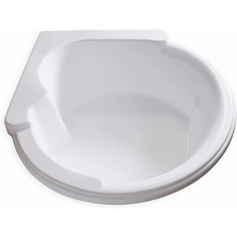 Modern Acrylic Fiberglass Soaking Corner Bathtub - Drop in White Curved Rounded Acrylic Corner Bath Tub - Comfortable Deep