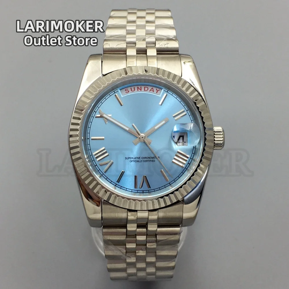 

LARIMOKER Miyota8285 Автоматические механические мужские часы с механизмом 36 мм/39 мм Синий циферблат с сапфировым стеклом Водонепроницаемые наручные часы с датой