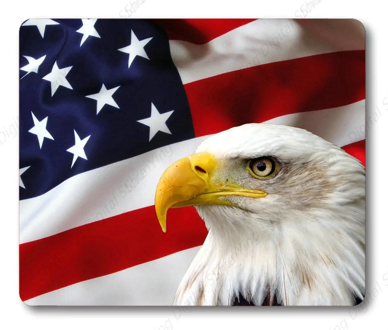 Anti Slip Rubber Lock Edge Mouse Pad American Flag Eagle Computer Game Mouse Pad, Suitable For Office Use 18cm * 22cm