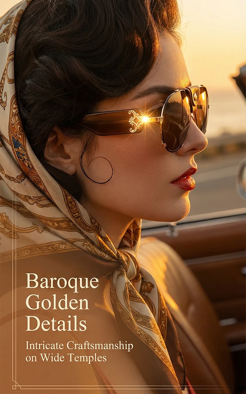 Steampunk Übergroße Vintage Piloten-Sonnenbrille für Damen 2026 Luxusmarke Ovale Shield-Brille Schutzbrille Fahrerbrille aus Leder – Detail 4
