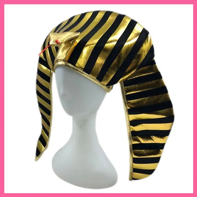 Disfraz de faraón egipcio ABNM, sombrero de faraón, tocado de rey, rey Cobra chapado en oro para vestido de Halloween, suministros para fiestas temáticas