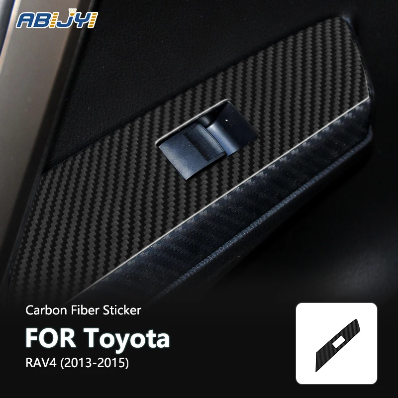 

For Toyota RAV4 2013 2014 2015 New Carbon Fiber Interior Driver's Side Rear Door Control Decoration Sticker Decal Car Accessorie