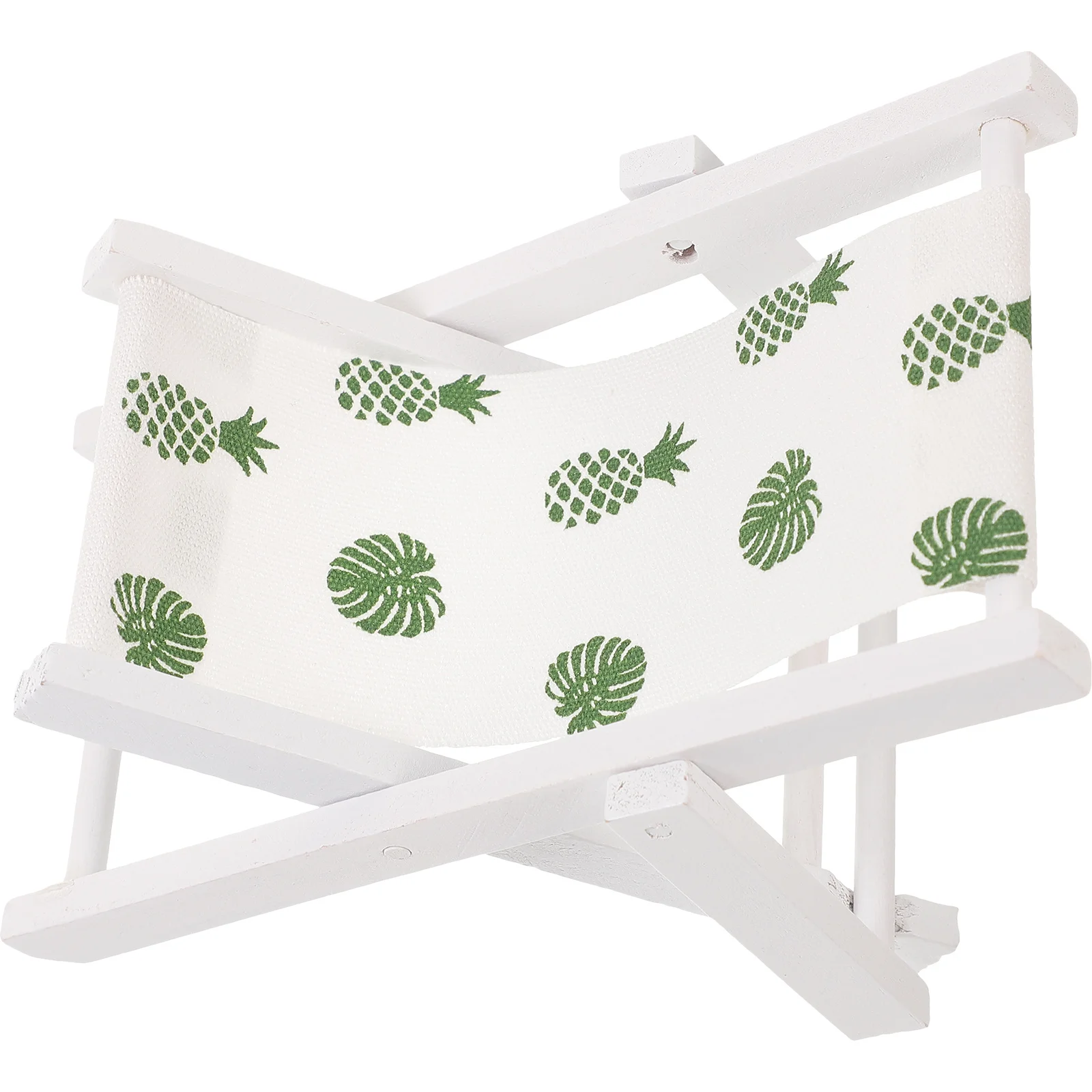 Miniatur-Strandstuhl im nautischen Stil, zusammenklappbar, Stoff, Holzdekoration, Zuhause, Desktop, Büro, Garten, Küsten-Tischdekoration