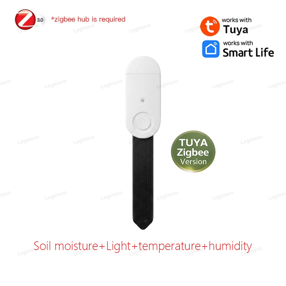 Zigbee Bodenfeuchtigkeitssensor Temperatur-Feuchtigkeits-Licht-Fruchtbarkeits-Tester Optional mit 2MQTT & Tuya Smart Life Version für den Garten