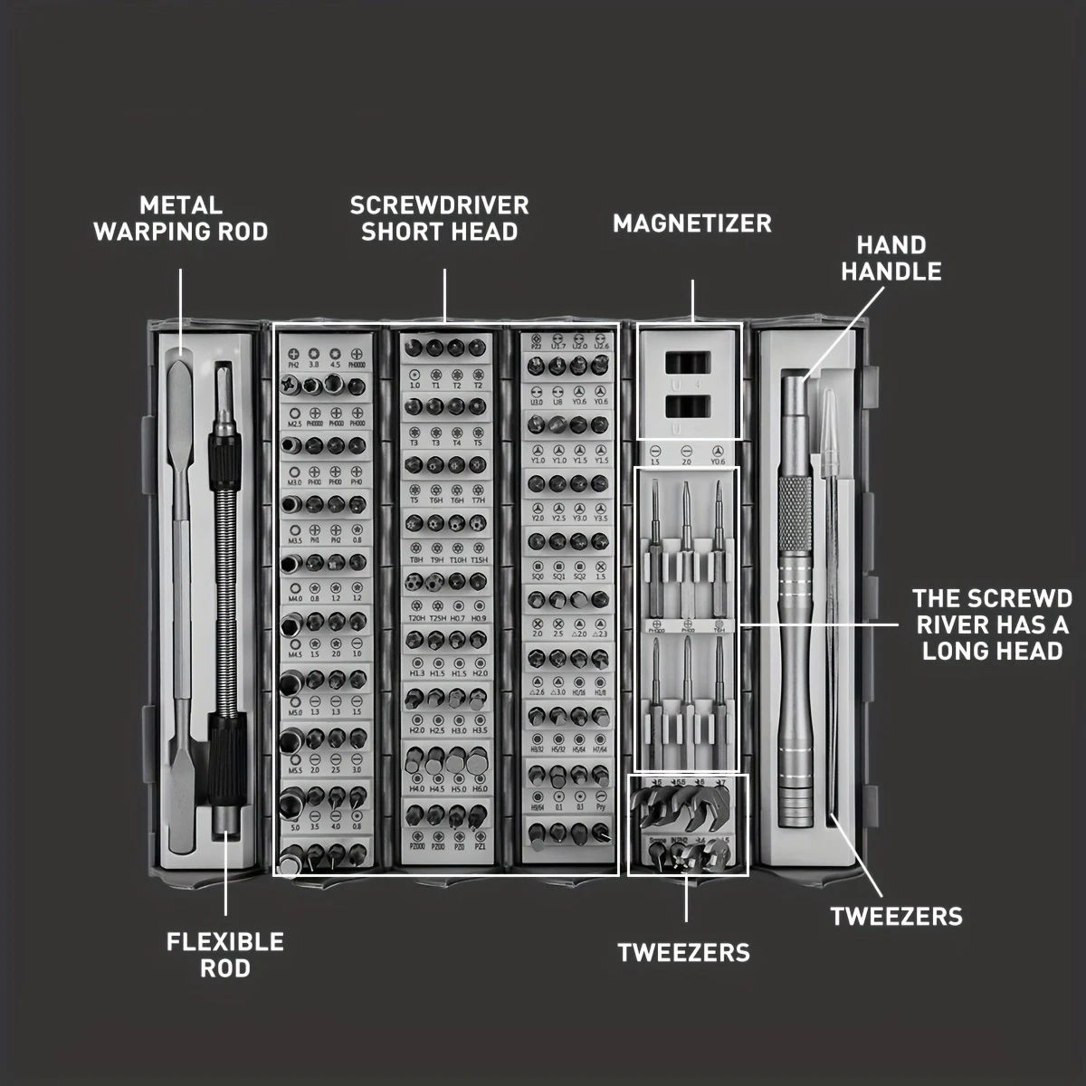 Multi-function Precision Screwdriver Set 128 in 1 Manual Repair Tools Magnetic Phillips Torx Screw Driver Bits for iPhone PC