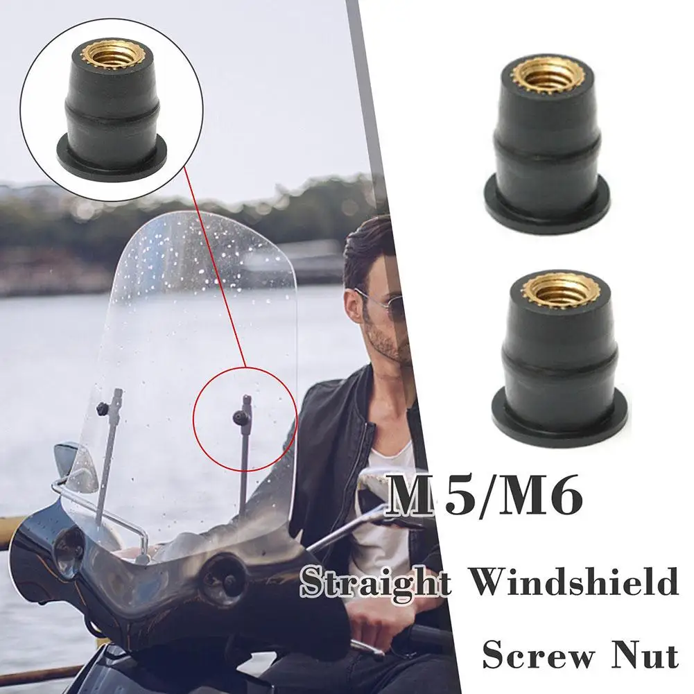 10pcs M5/M6 Motorcycle Windscreen Windshield Well Nut Screw Kit Universal Windscreen Fairing Mounting Bolts Fastener Screws