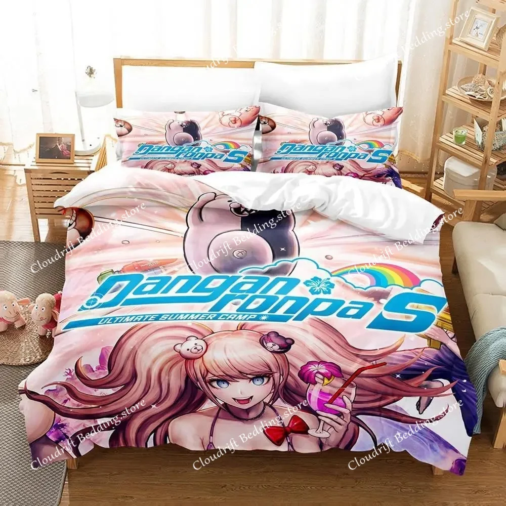 

Fashion Anime Danganronpa Bedding Set Duvet Cover Comforter Bed Set Quilt Cover Pillowcase King Queen Twin Size Boys Girls Adult