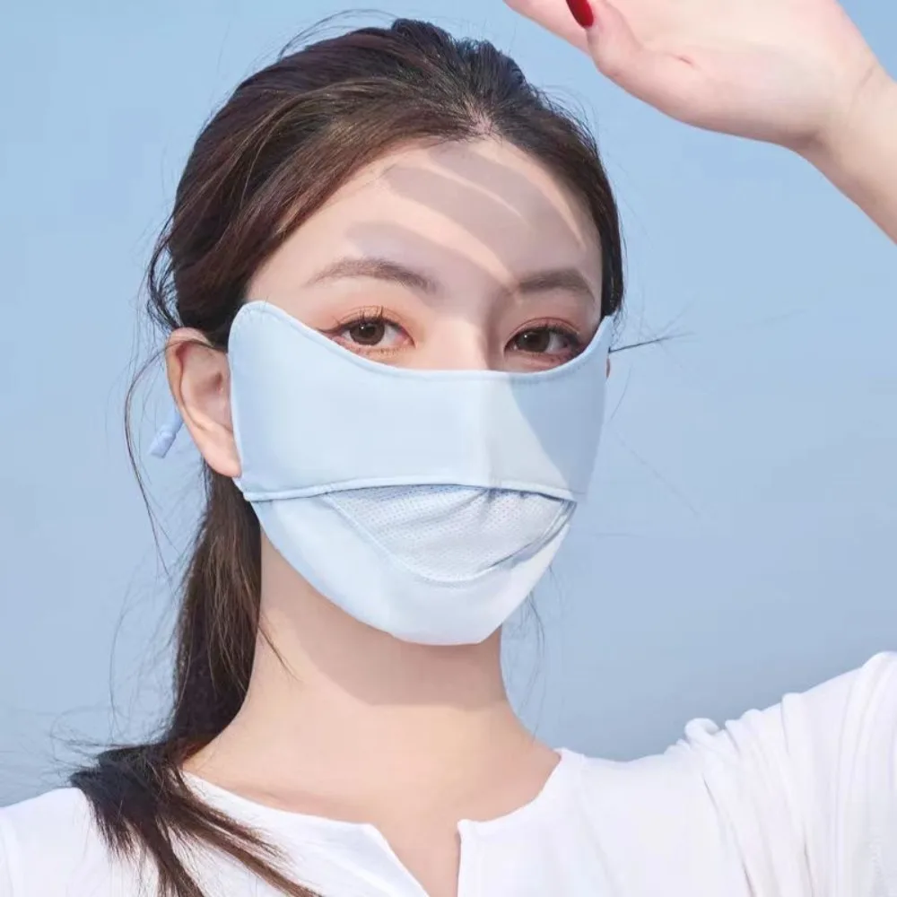 Маска от солнца с защитой от УФ-лучей, новая многоразовая Регулируемая велосипедная маска для лица, Солнцезащитная однотонная маска для лица на все сезоны Маска от солнца с защитой от УФ-лучей, новая многоразовая Регулируемая велосипедная маска для лица, Солнцезащитная однотонная маска для лица на все сезоны