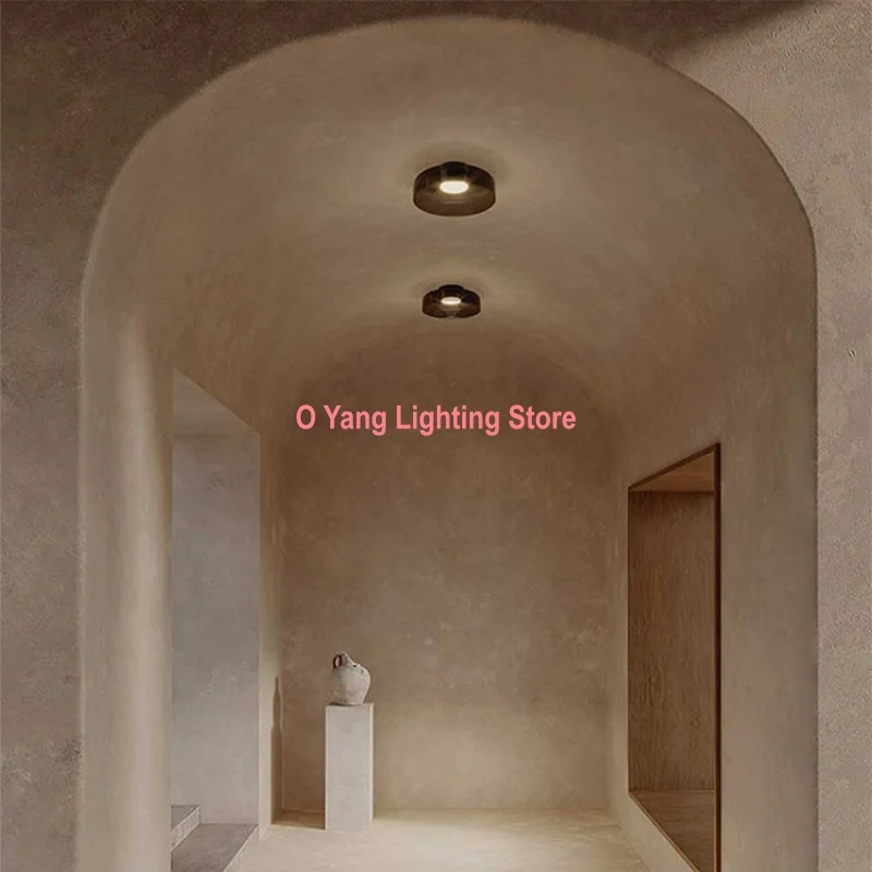 Designer Style Minimalist Multi-layer Combination Orange Glass Lampshade Lighting Creative Atmosphere Artistic Ceiling Light