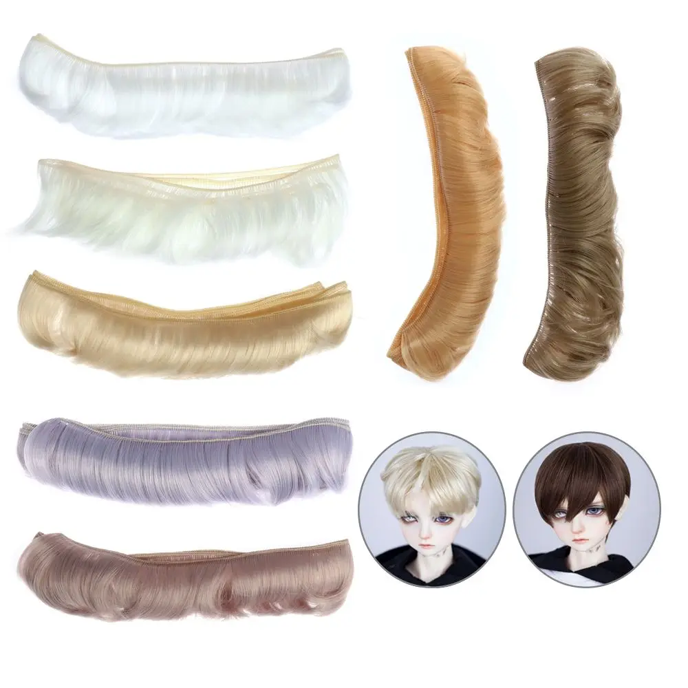 1 Pcs Miniature Wig 5cm Doll Fringe Hair Black Falxen Short Curly Wigs DIY Wigs doll handmade Toy Toupee DIY Doll Accessories