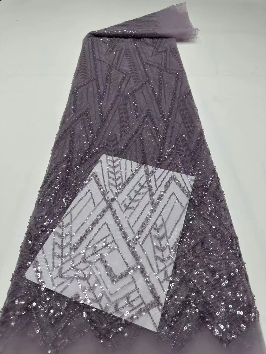 2026 Abito da sposa di moda cucito verde acqua francese con paillettes tulle tessuto di pizzo tessuto di pizzo africano nigeriano di alta qualità