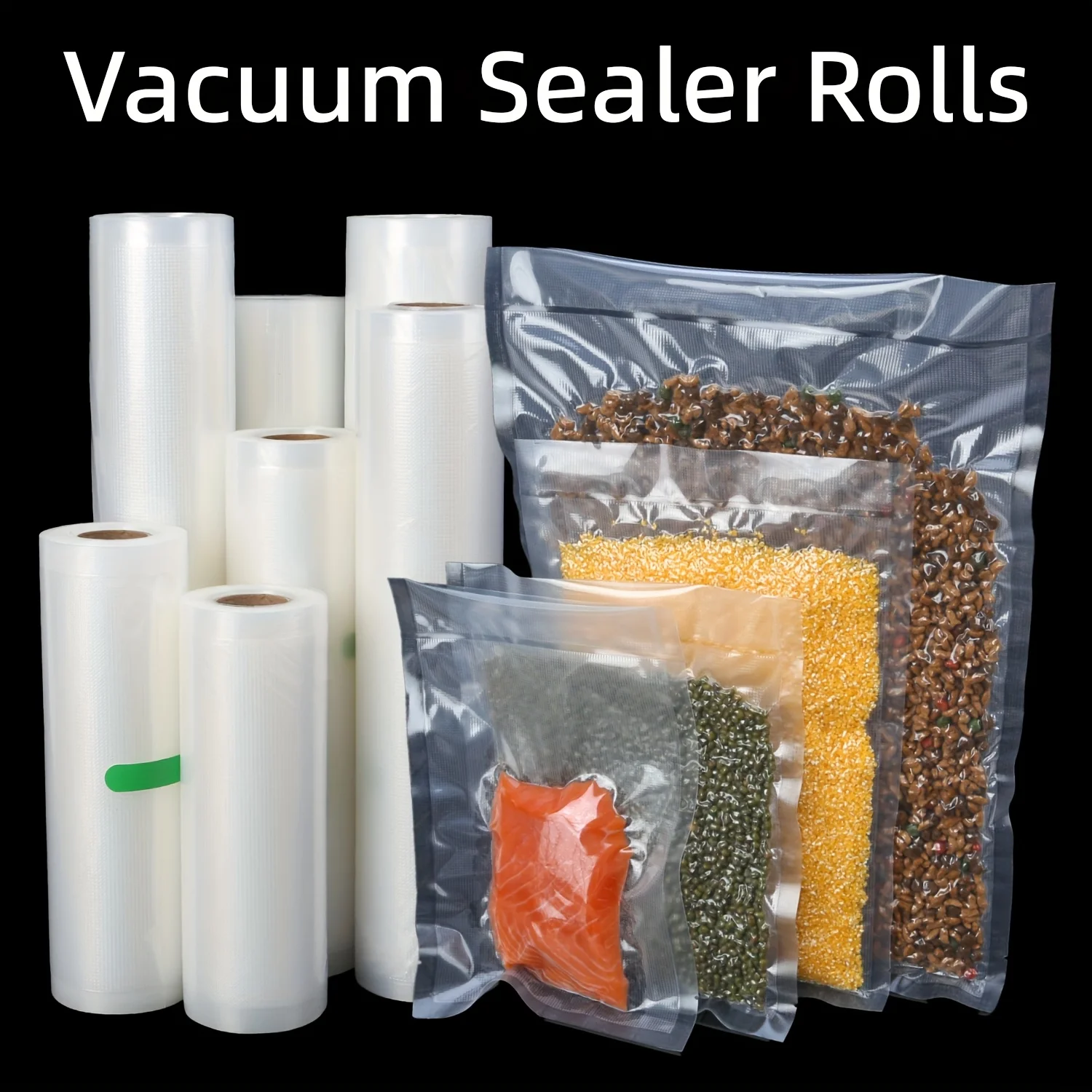 4 عبوات من لفات غلق المكنسة الكهربائية: شديدة التحمل، خالية من مادة BPA. نقطة منقوشة للأختام المقاومة للتسرب، قطع مجاني للتخزين بالجملة. بريس #5