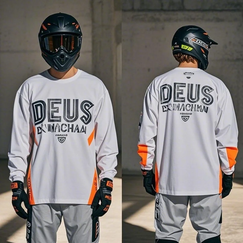 DEUS EX MACHINA Camisa masculina de manga comprida para motocicleta MTB Downhill Enduro Motocross Biker Motto Camiseta de secagem rápida