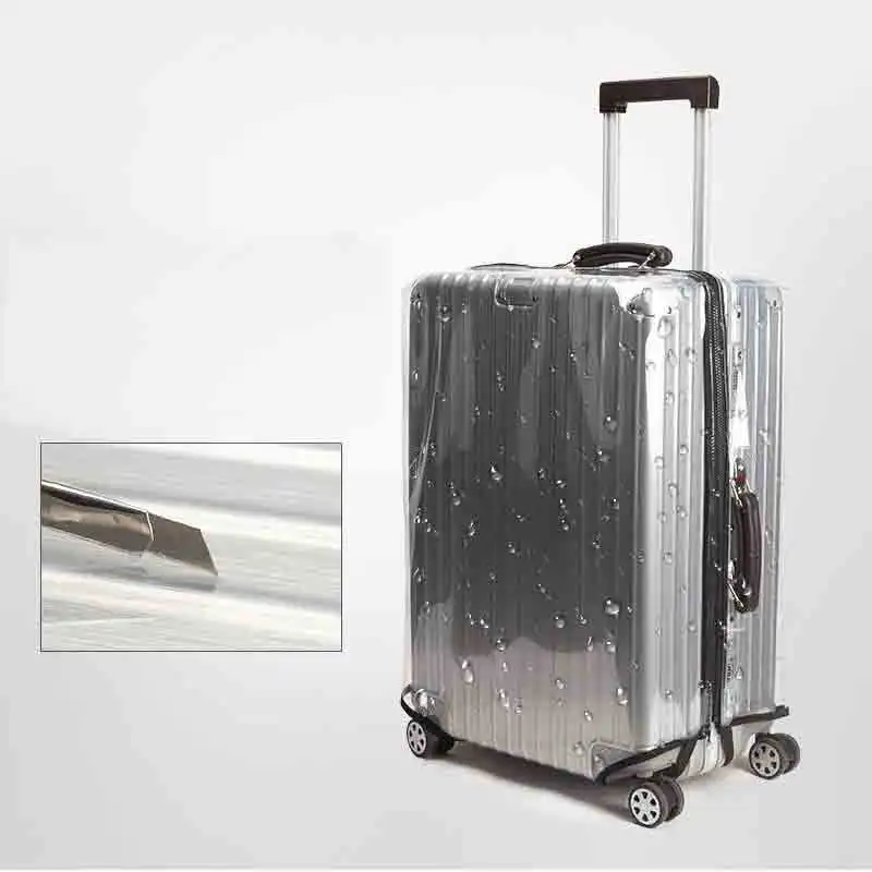 Tampa Da Bagagem Do PVC Transparente, impermeável Trolley Mala Tampa Poeira, Dustproof Acessórios De Viagem, Sem Buraco No Lado