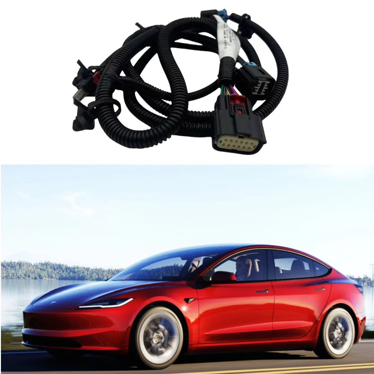 

2024 Tesla Model 3 Highland front and rear bumper reversing radar millimeter wave wiring harness accessories