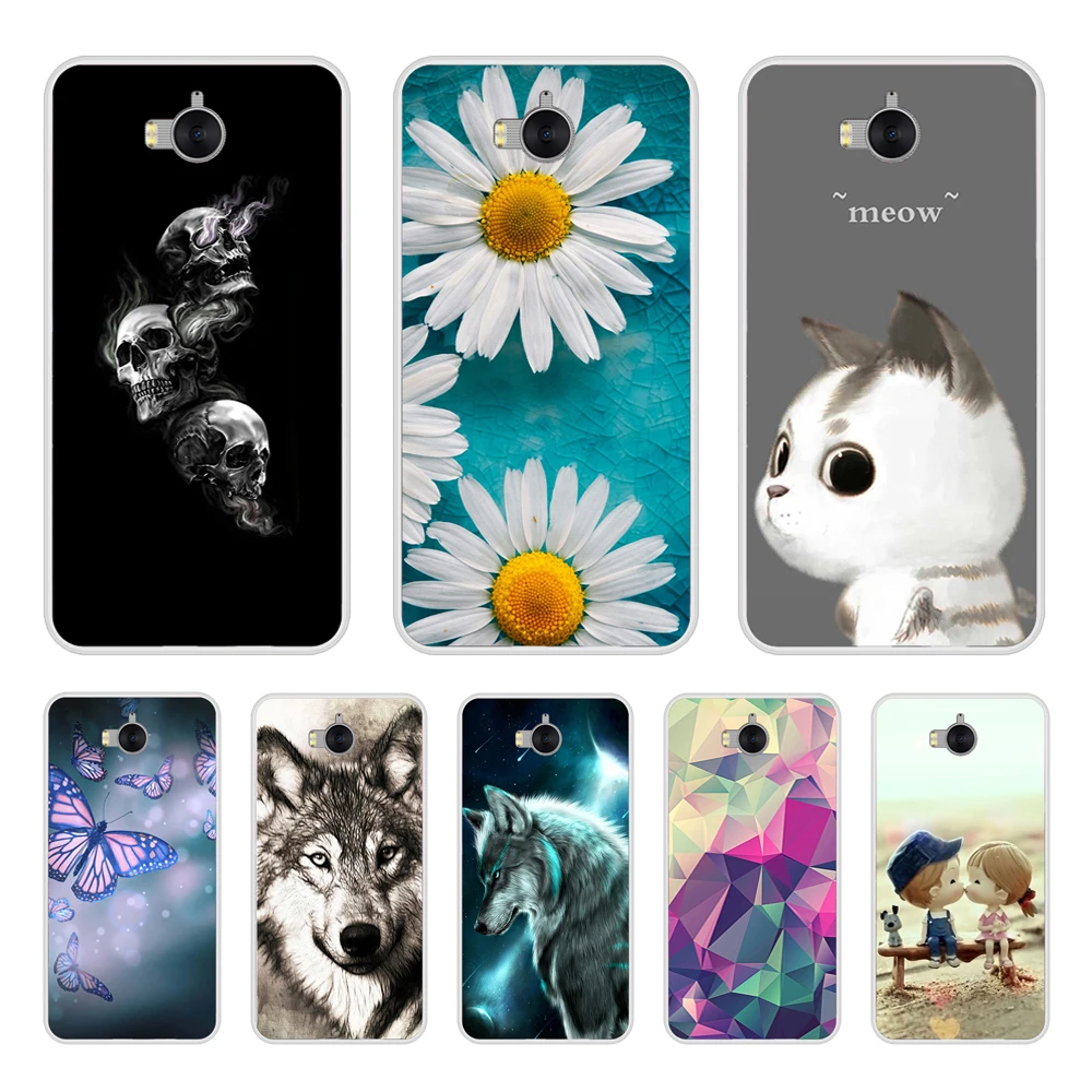 For Huawei Y6 2017 Case Silicon Soft Back Cover Phone Case Y5 2017 TPU Fundas for Huawei Y5 Y6 2017 Mya-l22 Mya-u29 Cover Bumper