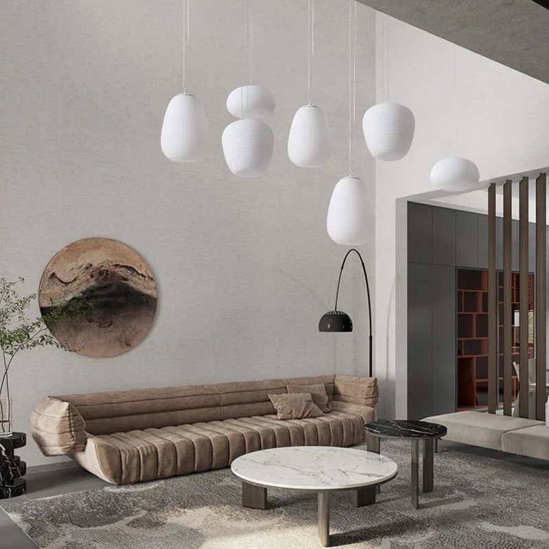 Model Room Lamp Nordic Cocoon Creative Danish Lamp Personalized Duplex Staircase Pendant Living Room Loft Glass Restaurant