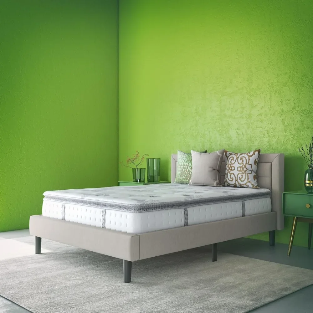 

King Size Mattress, Bed in A Box, Pillow Top Mattresses, 12-Inch Memory Foam and Innerspring Hybrid Mattress