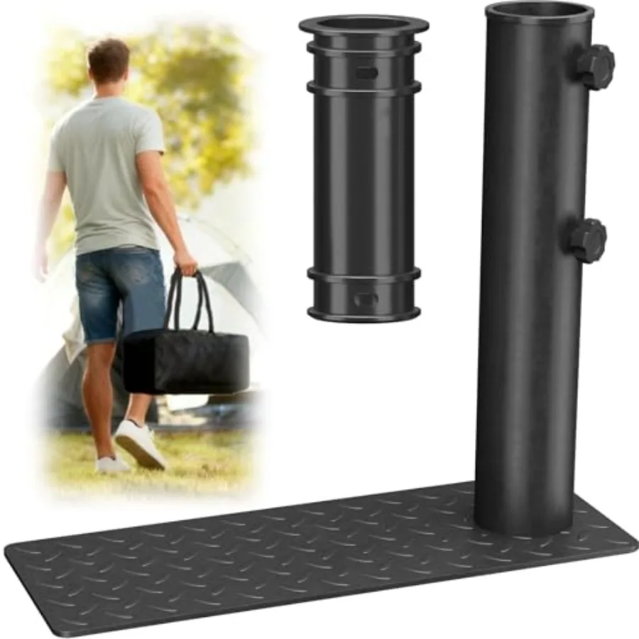 

Heavy Duty Fag Poe Tire Mount Hoder, Portabe Whee Base for RV, SUV and Truck, Camping and Taigating, Fits Up to 2-3/8" Poes, St