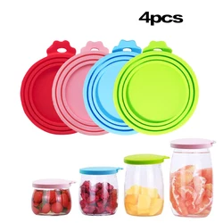 4pcs Pet Food Jar Lids BPA-free Silicone Jar Lids, Used for Sealing Standard Size Cans of Dog Cat Food,Pet Products