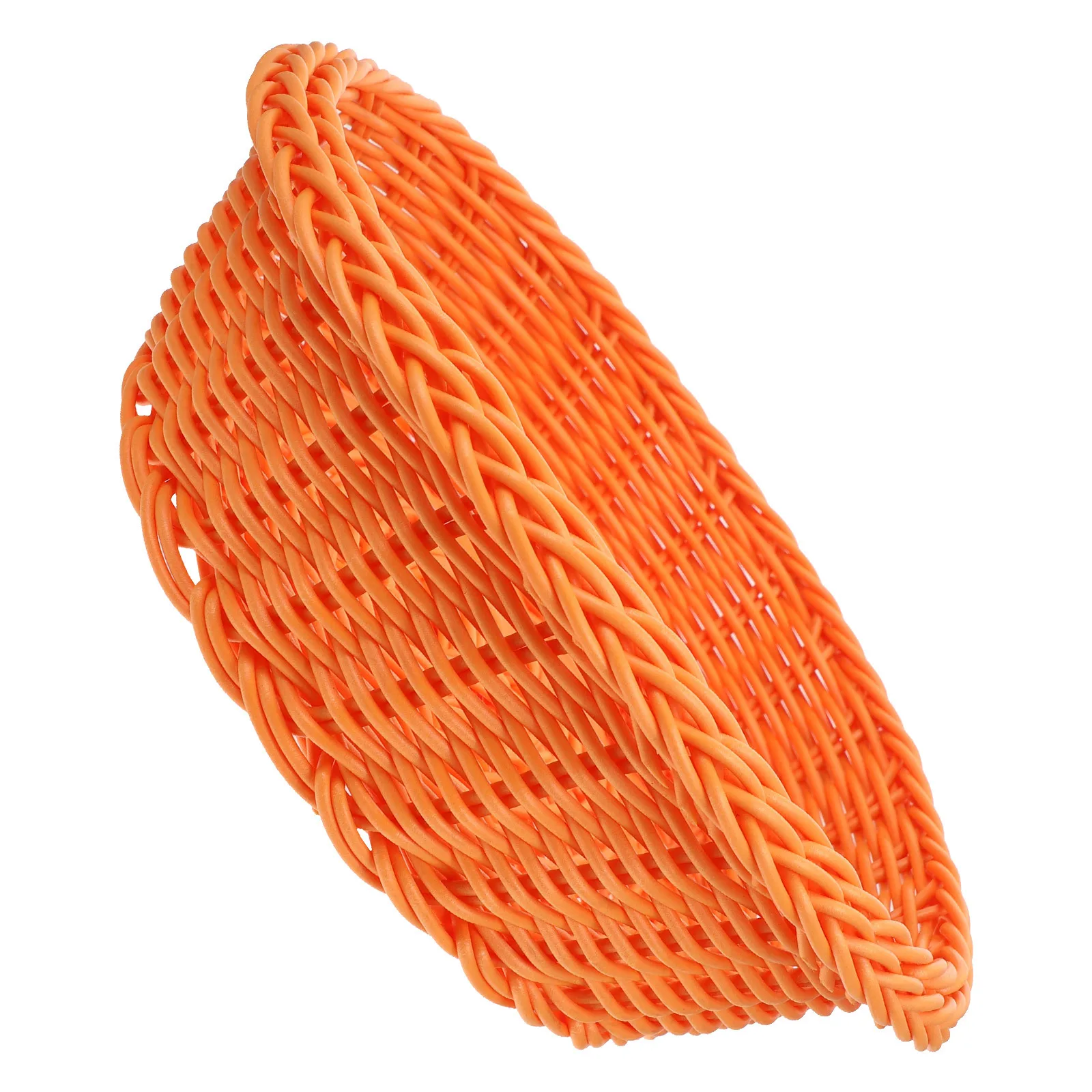 

1Pcs Fruit Basket Plastic Rattan Woven Multi-Function Serving Tray for Bread Cake Snacks Storage Home Hotel Living Room Use