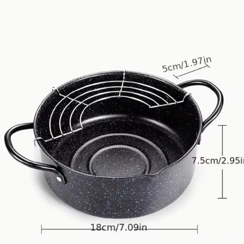 

Stainless Steel Nonstick Tempura Fryer with Drip Rack for Kitchen Home Gas Stove