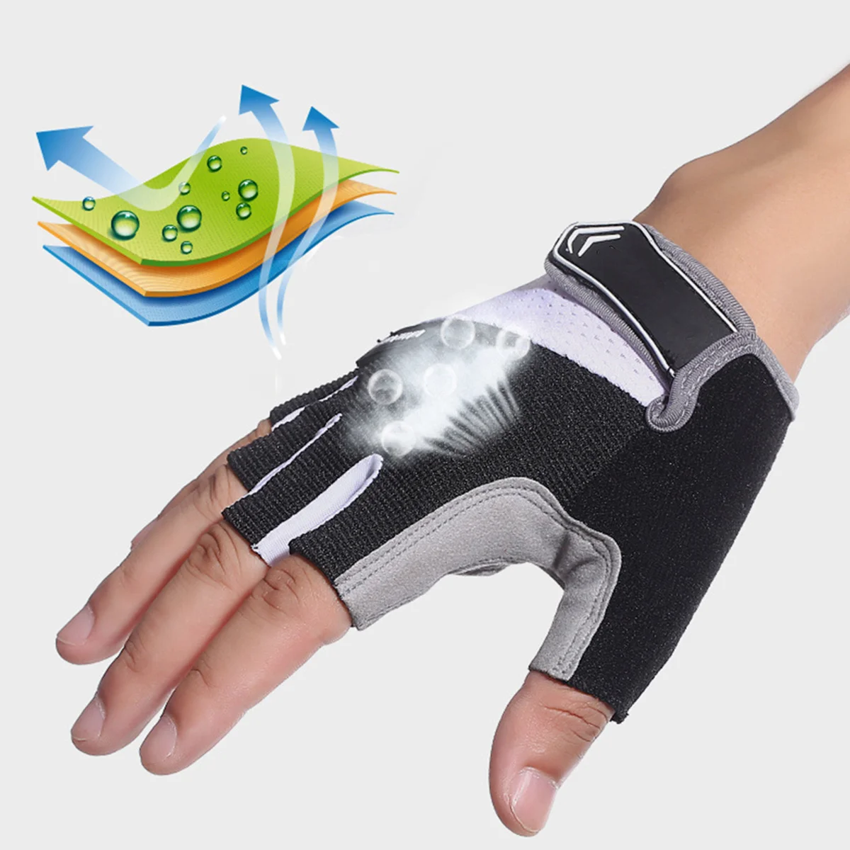 

1Pair Comfortable Half Finger Gloves Breathable Anti Slip Cycling Sports Dexterity Grip Driving Jogging Fishing Hiking Xl Black