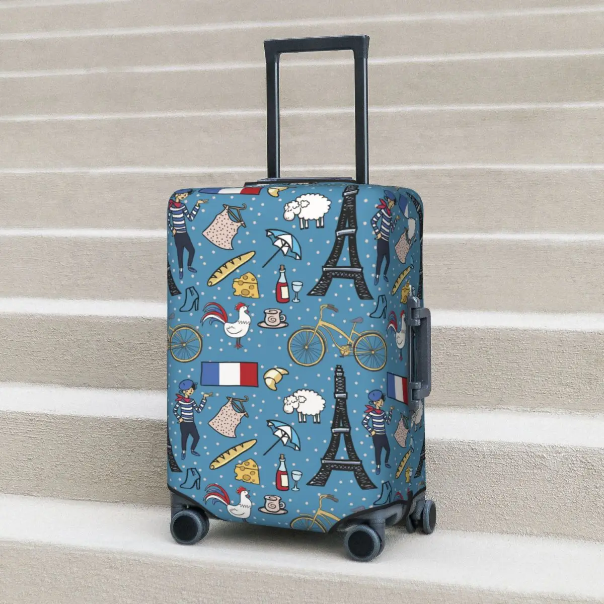 

Забавные символы Франции, чехол для чемодана, отпуск, животное, мультфильм, практичные аксессуары для багажа, защита для путешествий