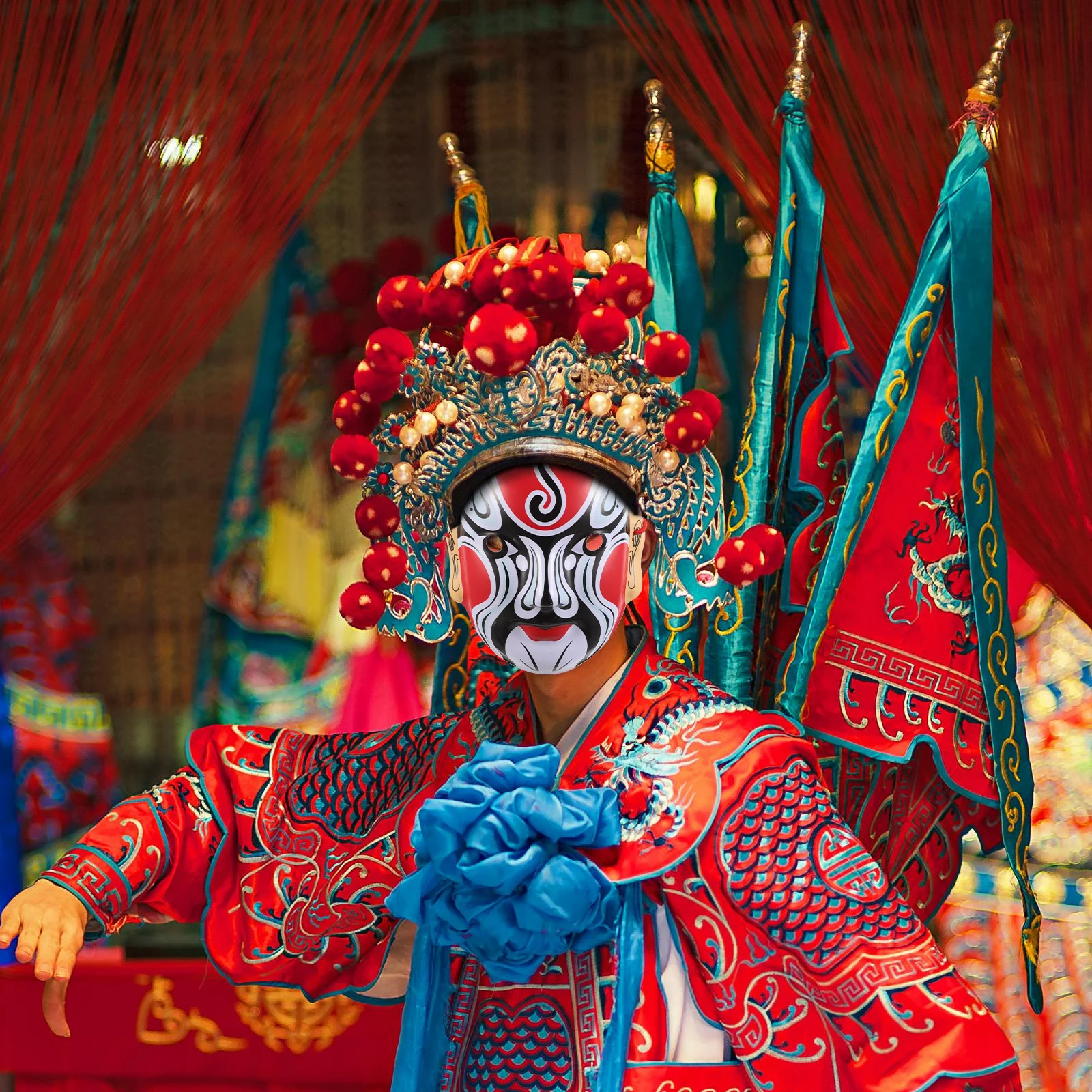 Face Changing Mask Traditional Chinese Style Theatrical Performance Prop For Halloween Party Role Play Costume Decorative