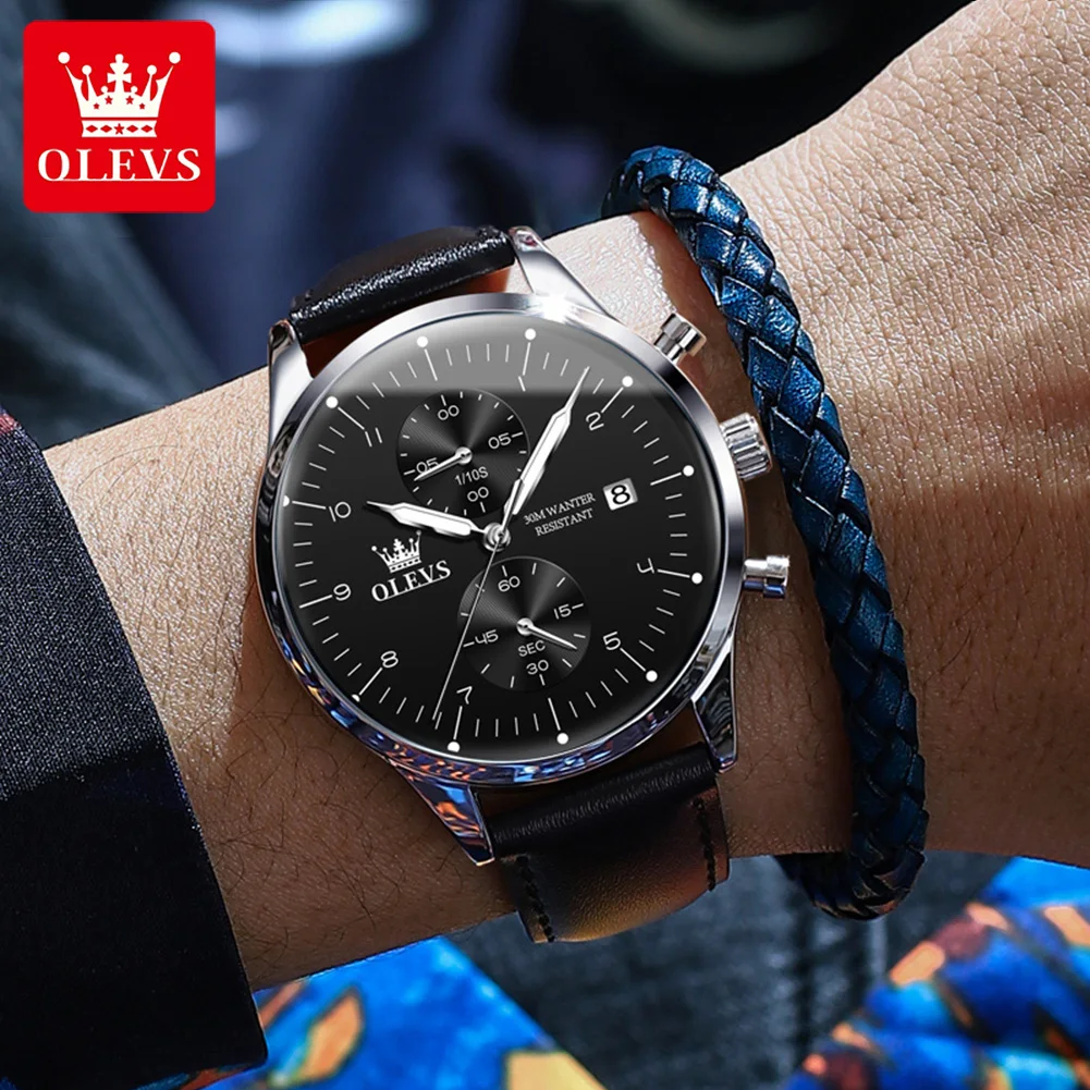 OLEVS Quartz Men\'s Watch Top Fashion Timing Men\'s Watch Waterproof Design Luminous Leisure Date Luxury Men\'s Business Watch