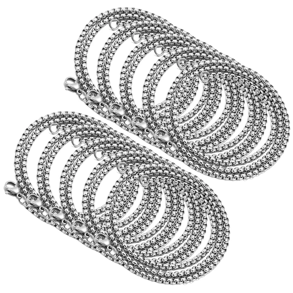 

10Pcs Stainless Steel Necklace Chains DIY Jewelry Material Multipurpose Chain for Bracelet Pendant Craft Handmade Accessories