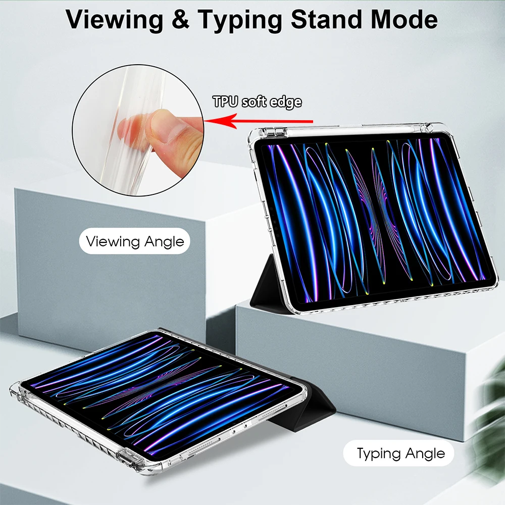 لباد برو M5 11 13 "6th Air M3 M2 A16 11th 10th الجيل A3361 A3362 A3357 A3358 A3359 HD حافظة أكريليك مع حامل قلم #5